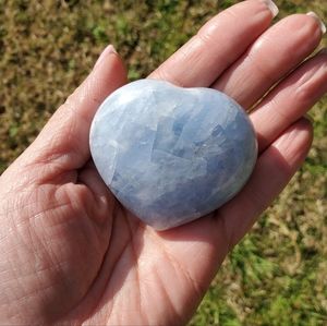 Blue Calcite Puffy Heart